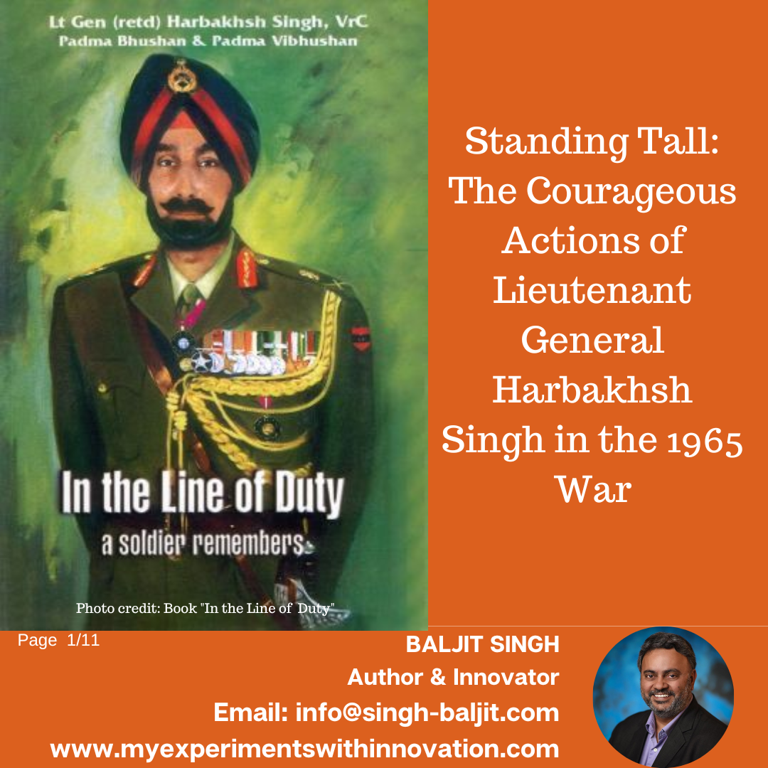 Standing Tall The Courageous Actions of Lieutenant General Harbakhsh Singh in the 1965 War
